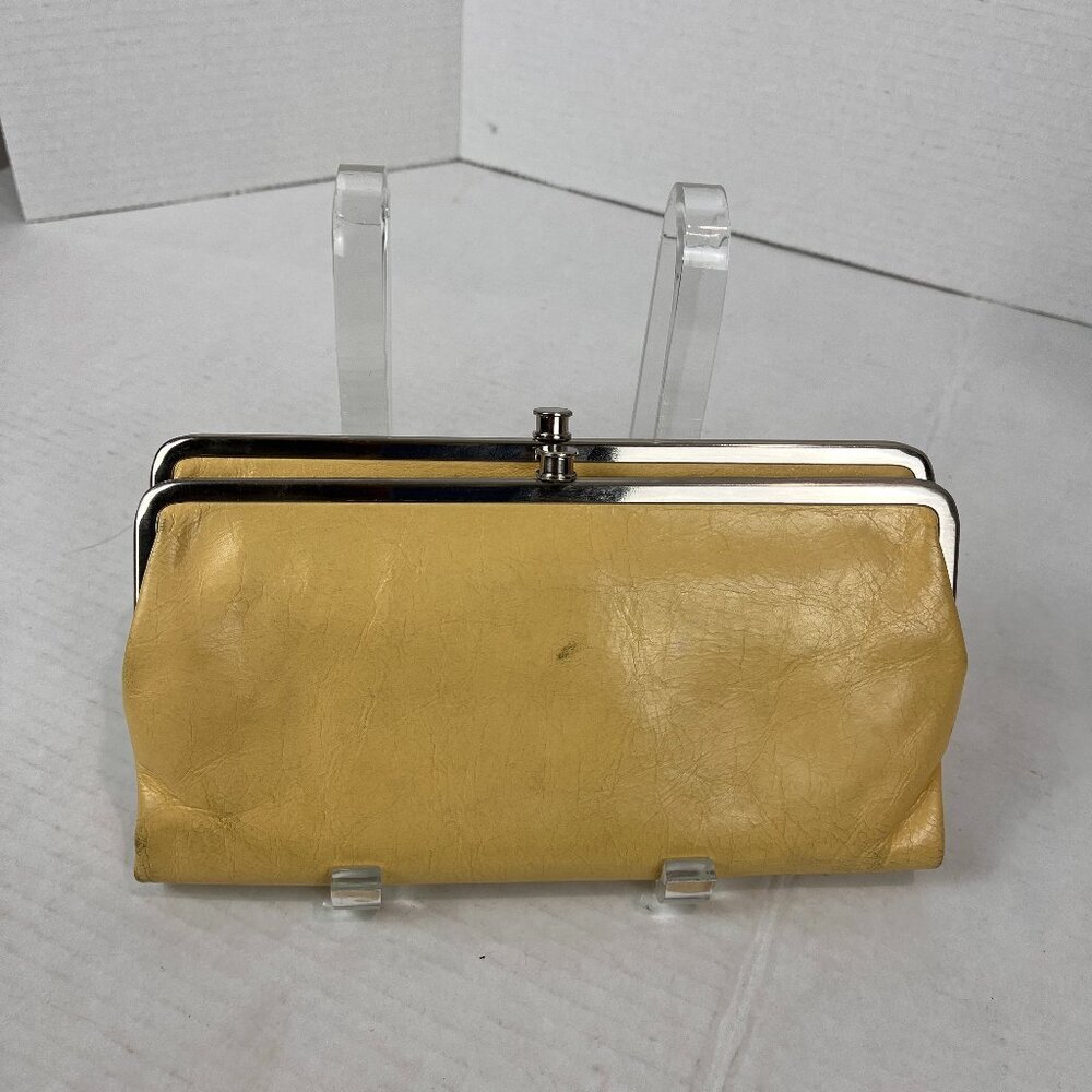 Vintage HOBO Clutch/Wallet, Yellow leather in fair condition
